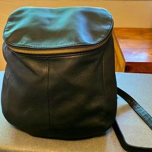 Hobo River Backpack in Black Pebbled